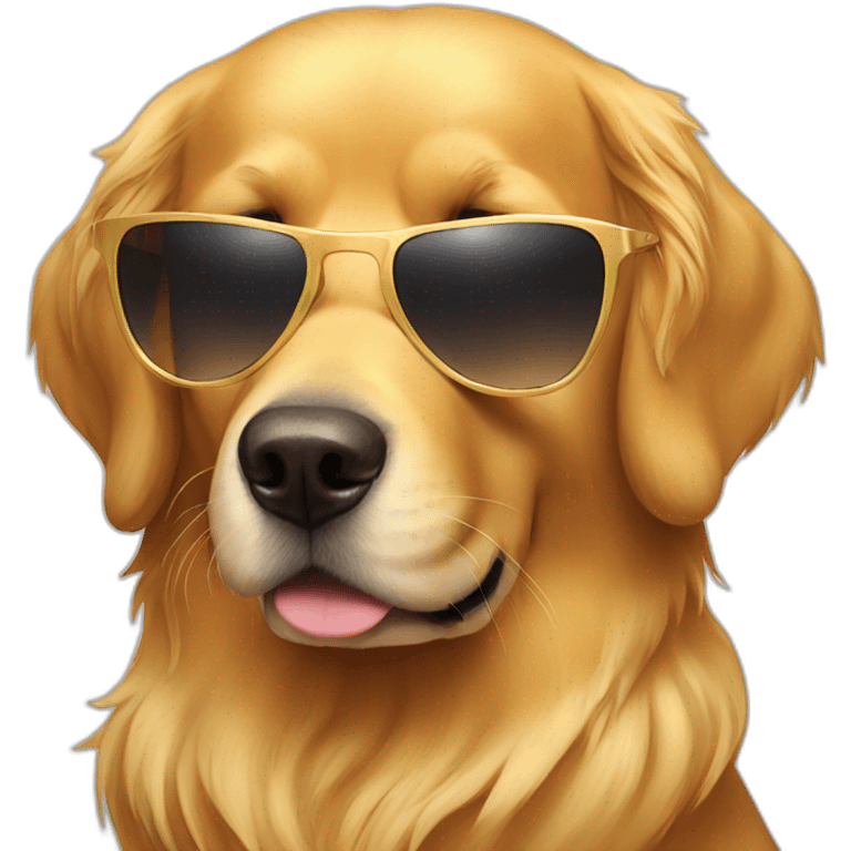 Golden retriever with sunglasses  emoji