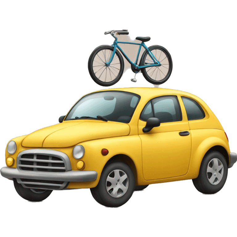 Car with bike emoji