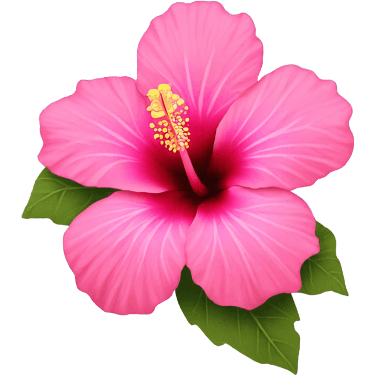 Pink hibiscus flower emoji