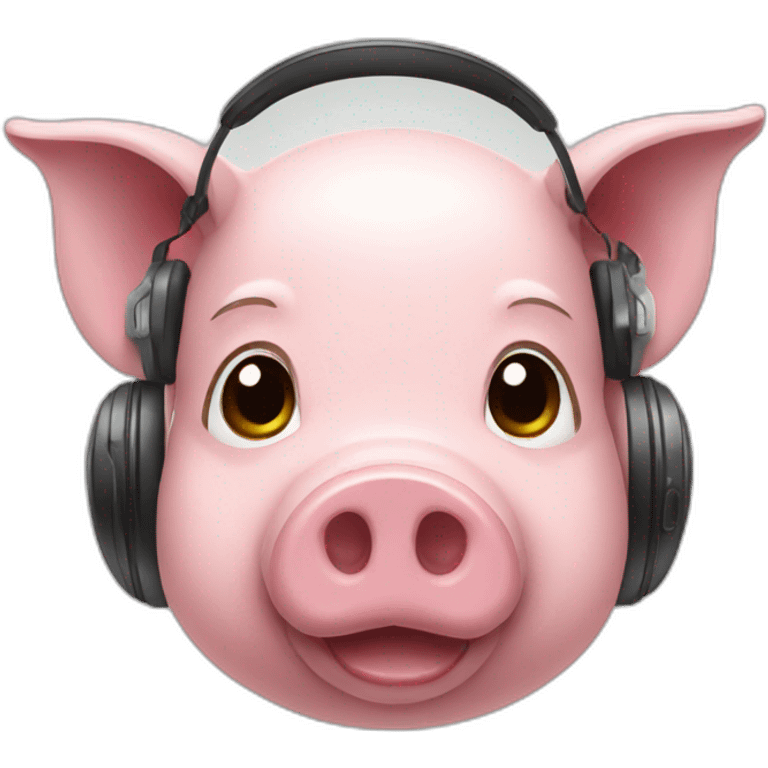 pig face with headset emoji