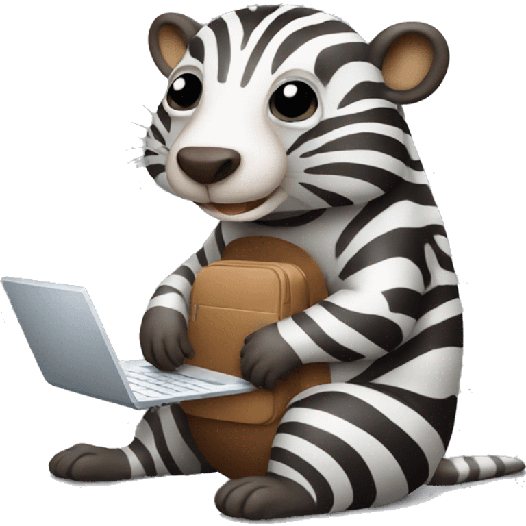 zebra beaver with laptop emoji