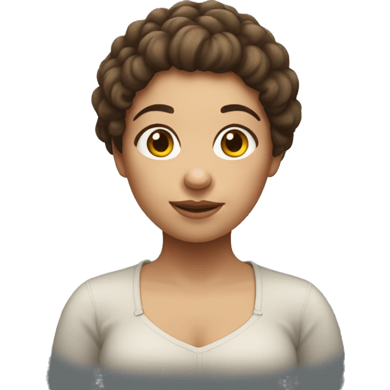 Chubby brown hair girl emoji