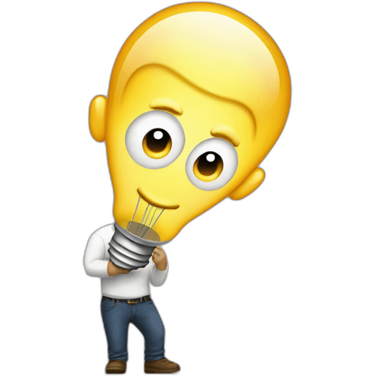 White guy having an idea with a lightbulb  emoji