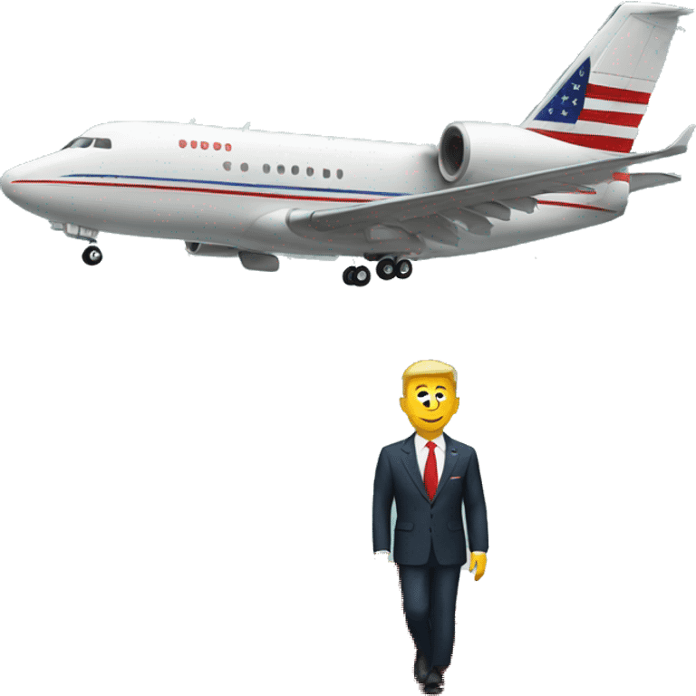 presidential exit from airplane with a red carpet emoji