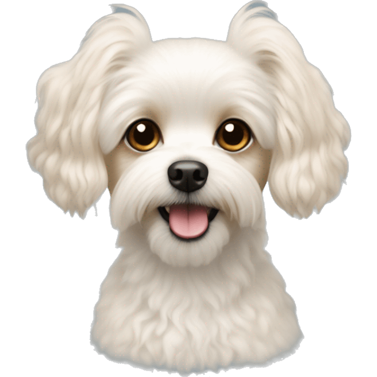 a maltese, poodle, chihuahua mix with crème color fur  emoji