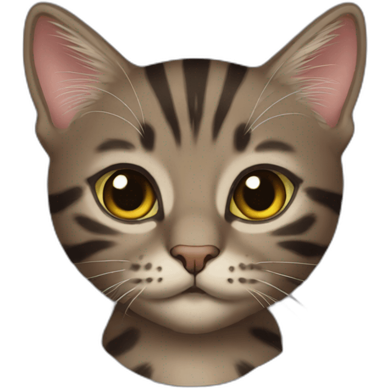 dark tabby cat kitten emoji