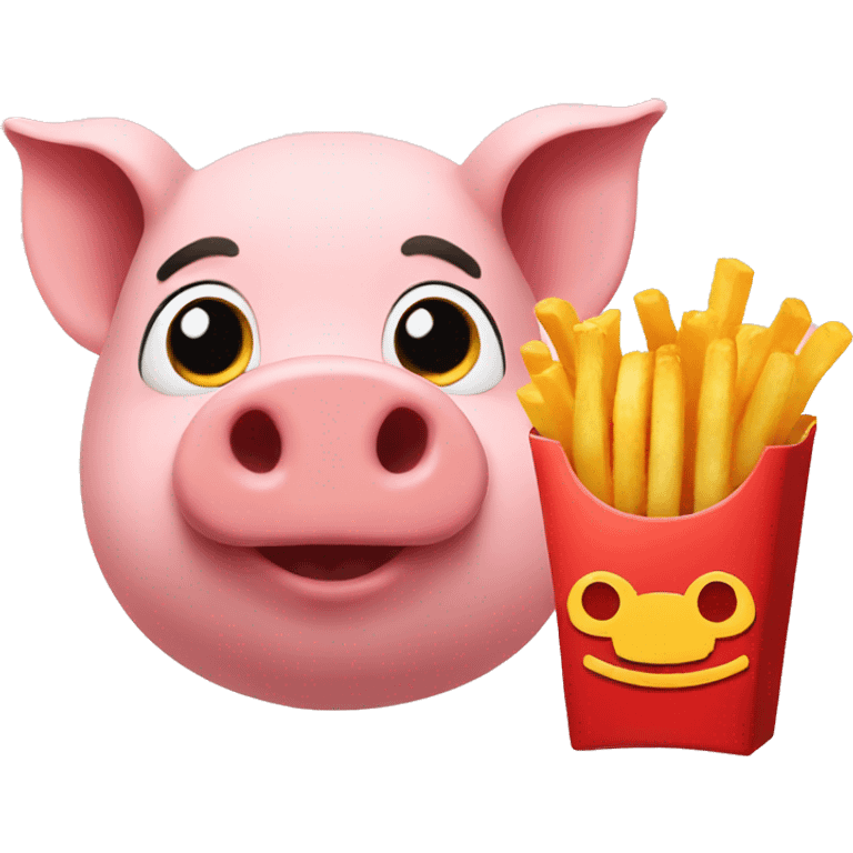 Pig with fries emoji