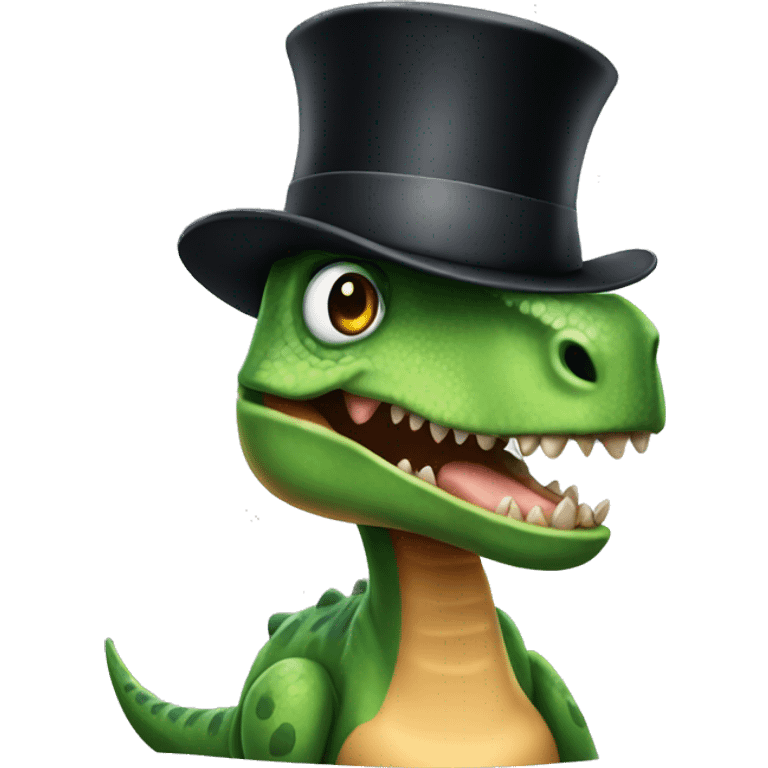 dinosaur with top hat emoji