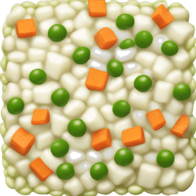 risotto with peas and carrot cubes emoji