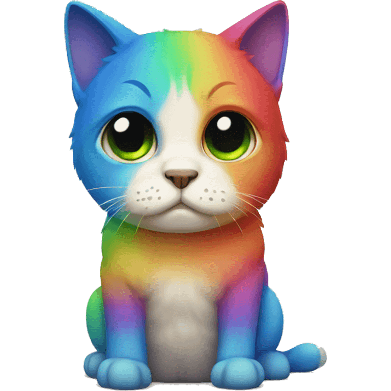 rainbow cat sad emoji