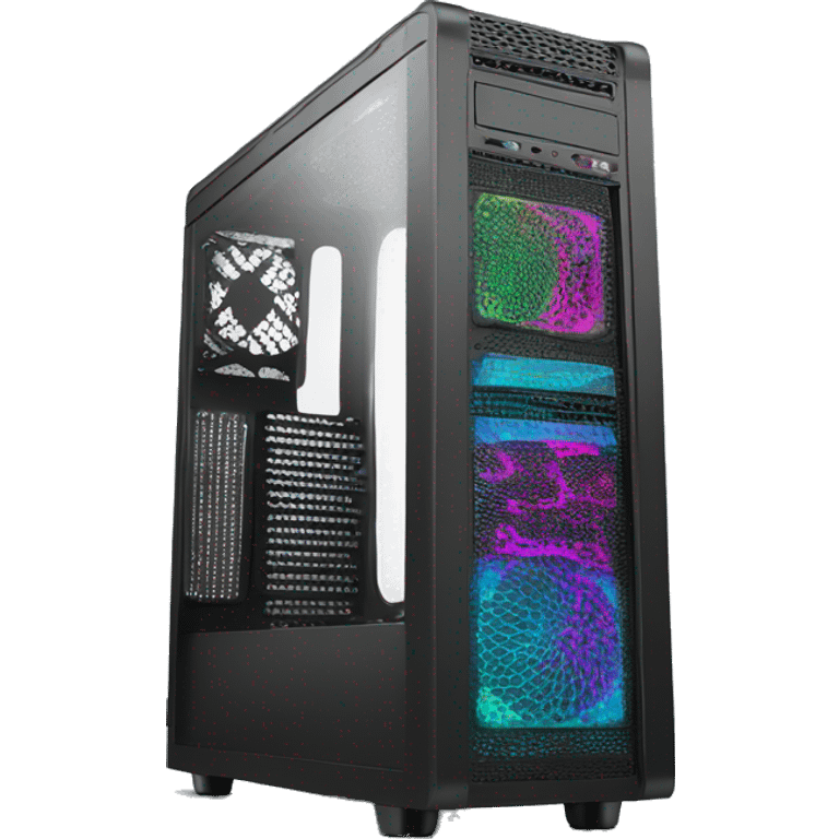 Pc mid-tower case with RGB emoji