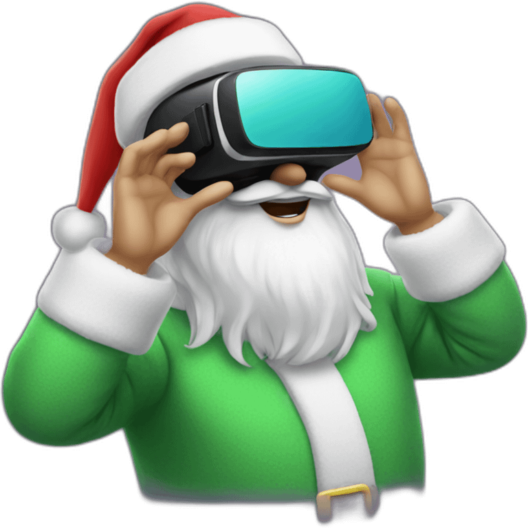 santa wearing vr headset emoji