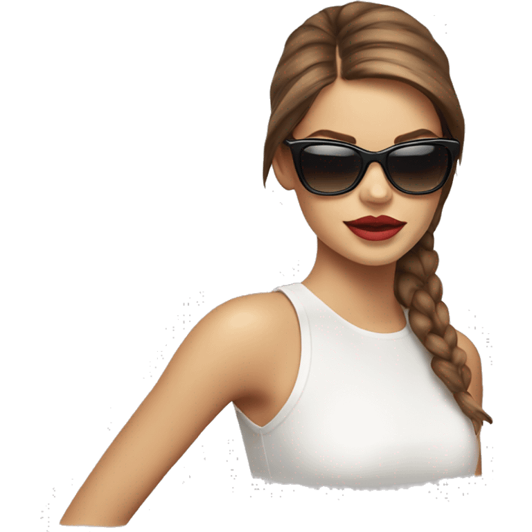 Emoji similar to Bárbara palvin the model but with sun glasses  emoji