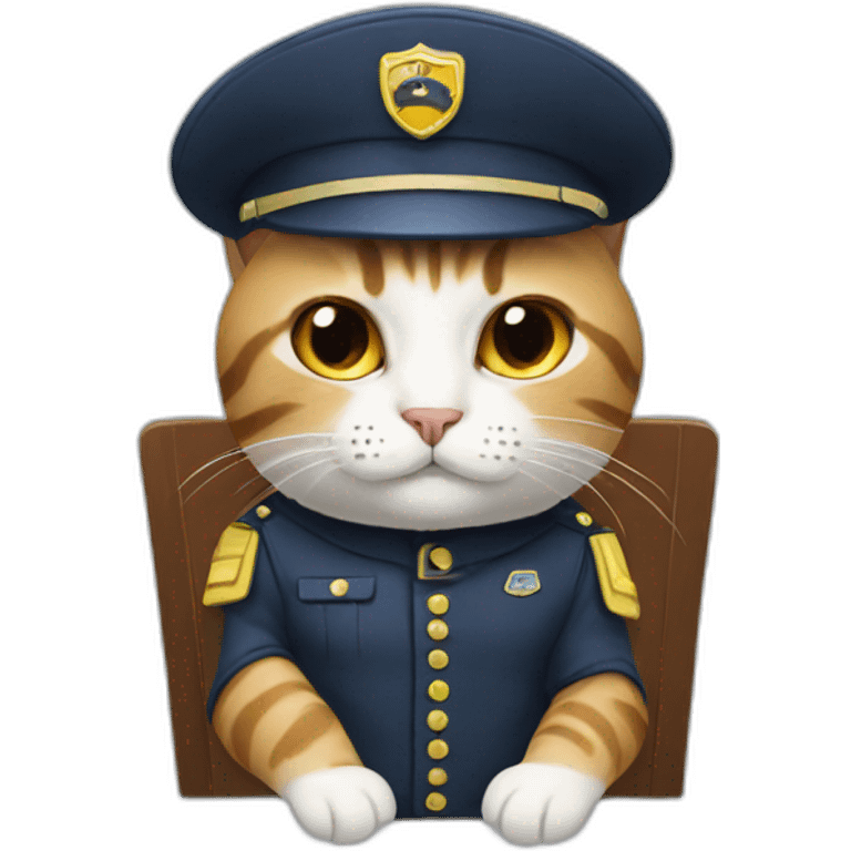 cat with Seat uniform emoji