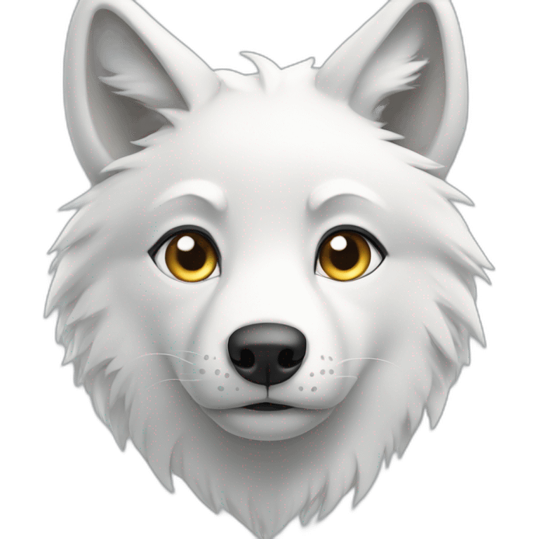 Loup blanc yeux bleus emoji