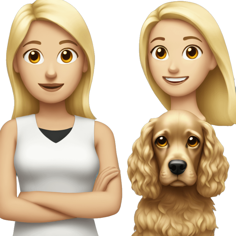 blonde girl with  cocker spaniel emoji