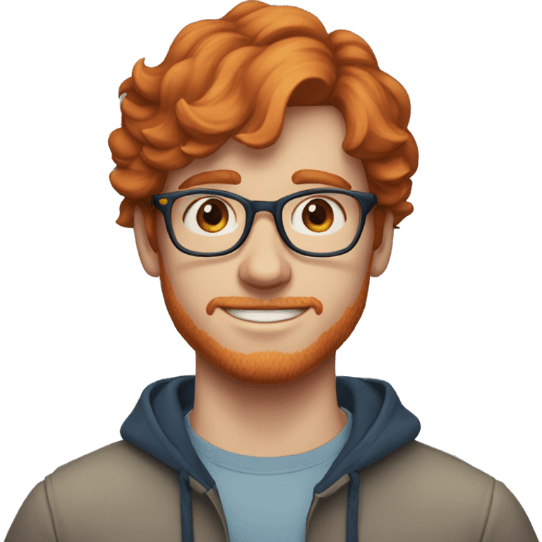 30 years old, male, red hair, glasses, blue eyes, fair complexion, no facial hair emoji