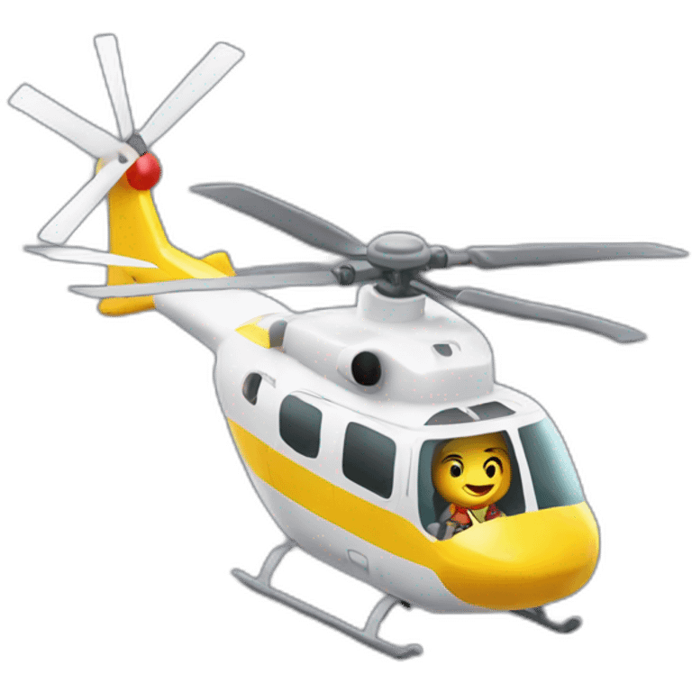 gallina pilotando un helicoptero emoji