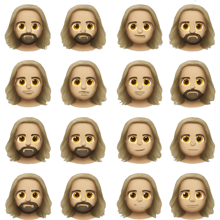 boy with long hair white and with beard emoji