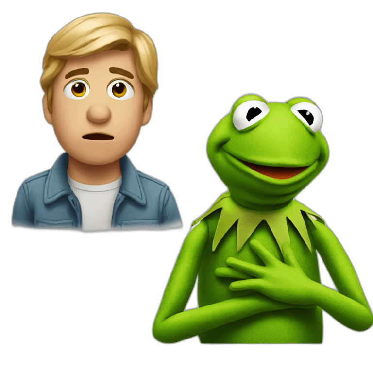 anxious kermit the frog emoji