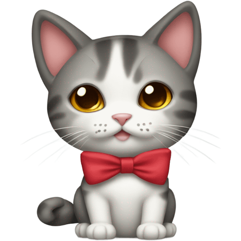 A cat with a bow on top emoji