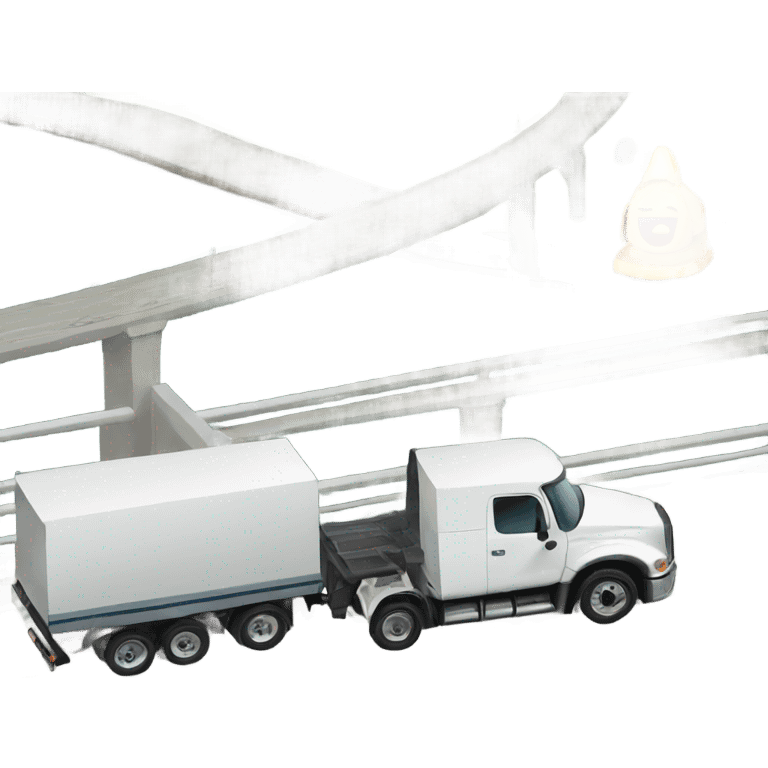 Truck driving off bridge  emoji