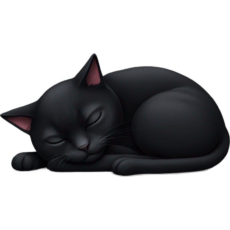 Black cat sleeping emoji