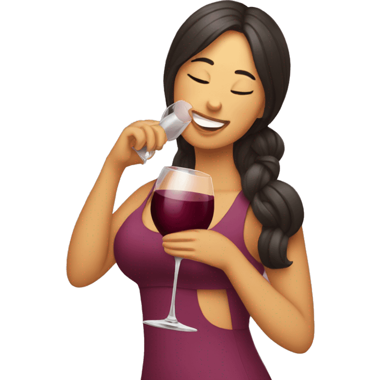 Mujer bebiendo vino emoji