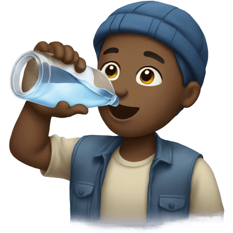 Boy drinking water emoji