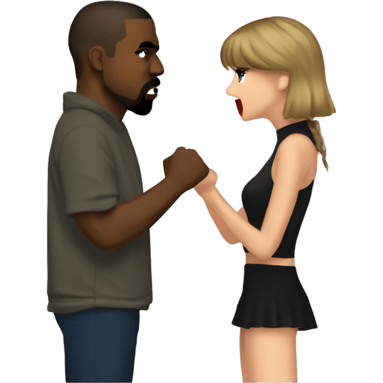 kanye west and taylor swift in a fight emoji