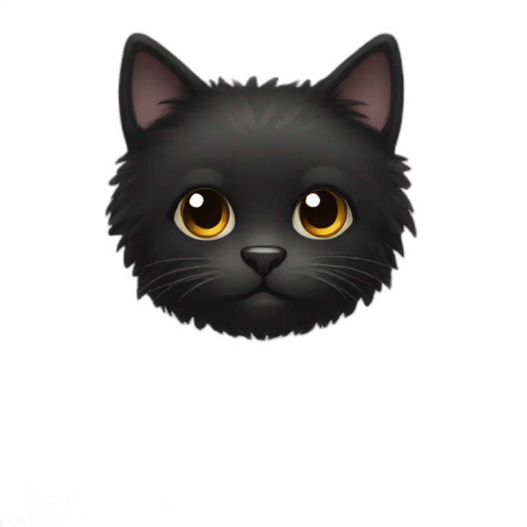 black fluffy cat emoji