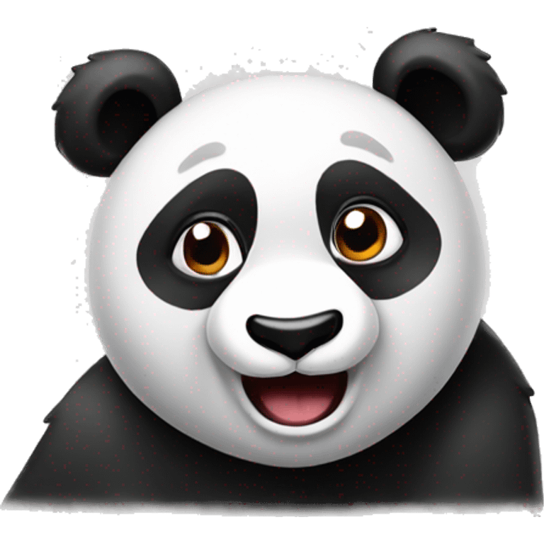 Funny panda saying "WTF?" emoji