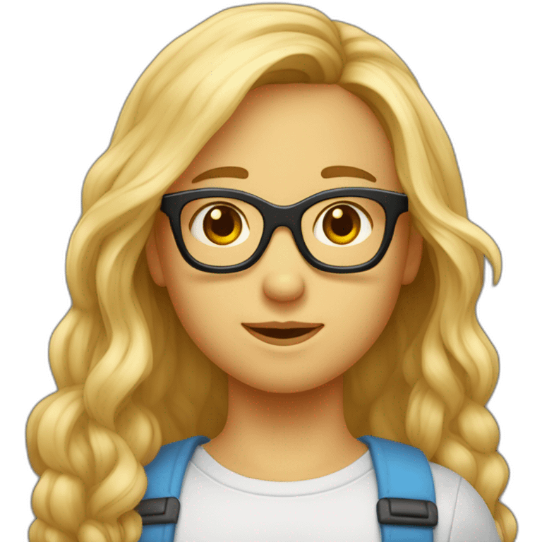 un garçon aux cheveux bruns avec des lunettes qui fait un câlin a une fille au cheveux blonds avec des lunettes  emoji