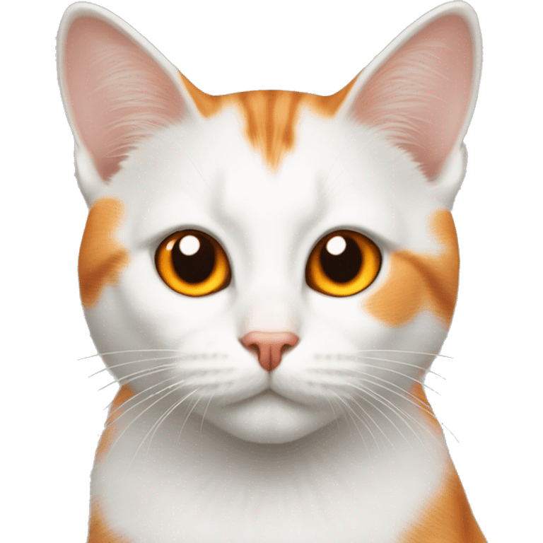 White and orange cat with orange spot right by its nose emoji