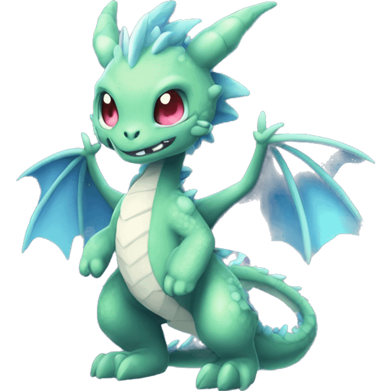 Kawaii Edgy Bright Ethereal Fururistic Fantasy Attractive Gorgeous Beautiful Dragon Pokémon Fakemon full body emoji