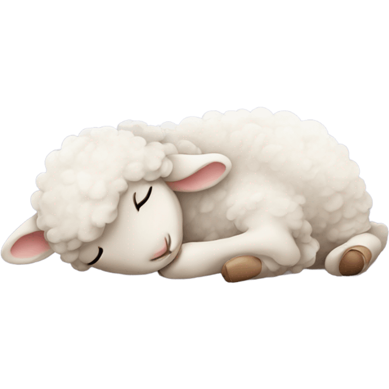 Cartoon baby lamb sleeping emoji