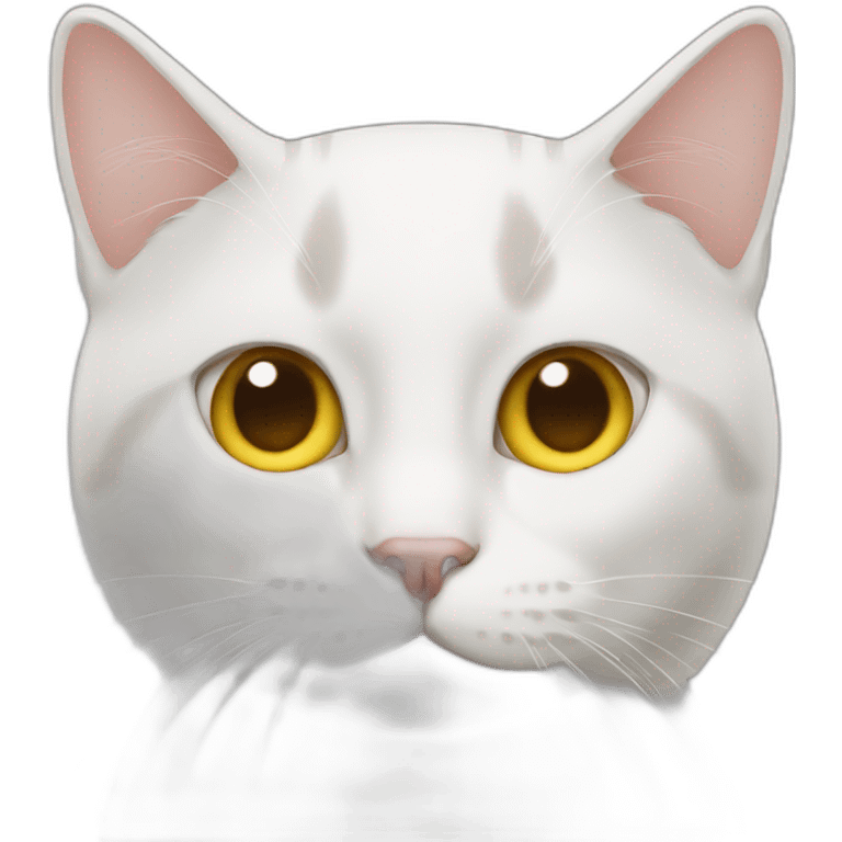 cat without ears and egg shaped emoji