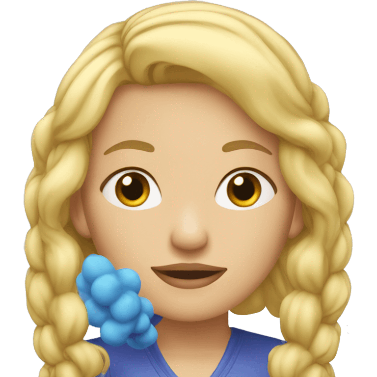 Femme blonde qui fume une puff emoji