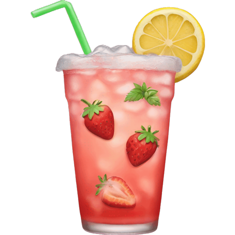 Iced Strawberry lemonade  emoji