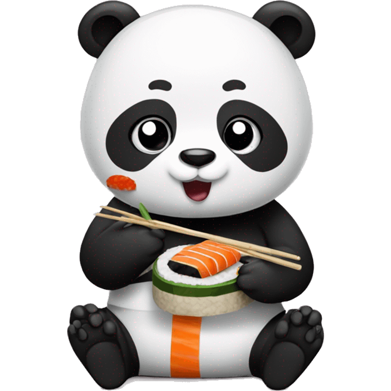 Panda eating sushi emoji