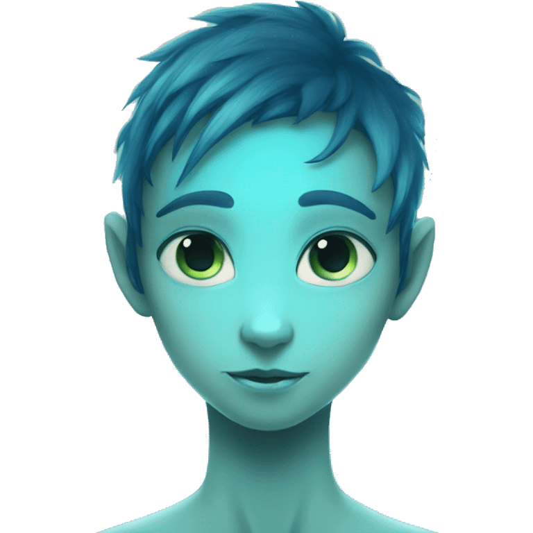 na'vi human blue skin bioluminescence teen hybrid boy tail alien cat face emoji