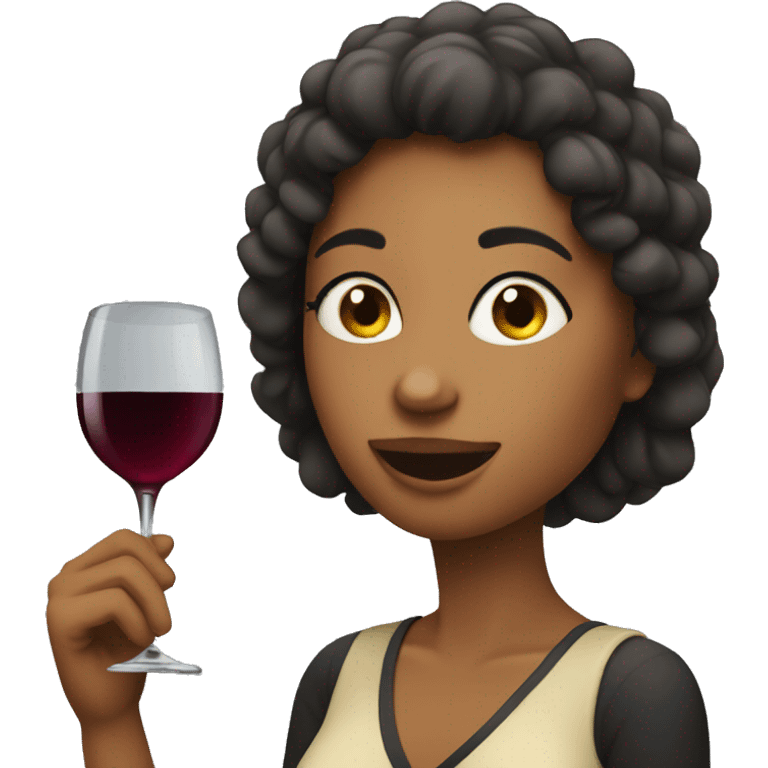 Woman drinking wine emoji