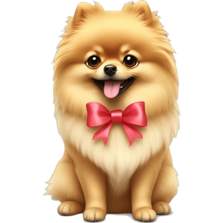 pomeranian with a ribbon  emoji