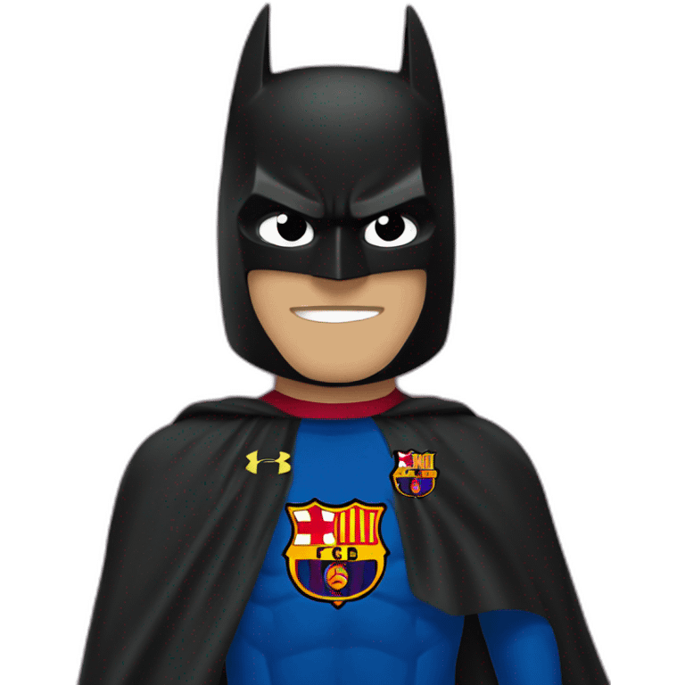 batman wearing a Fc Barcelona flag emoji