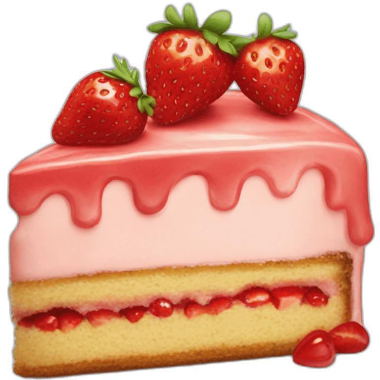 strawberry piece of cake emoji