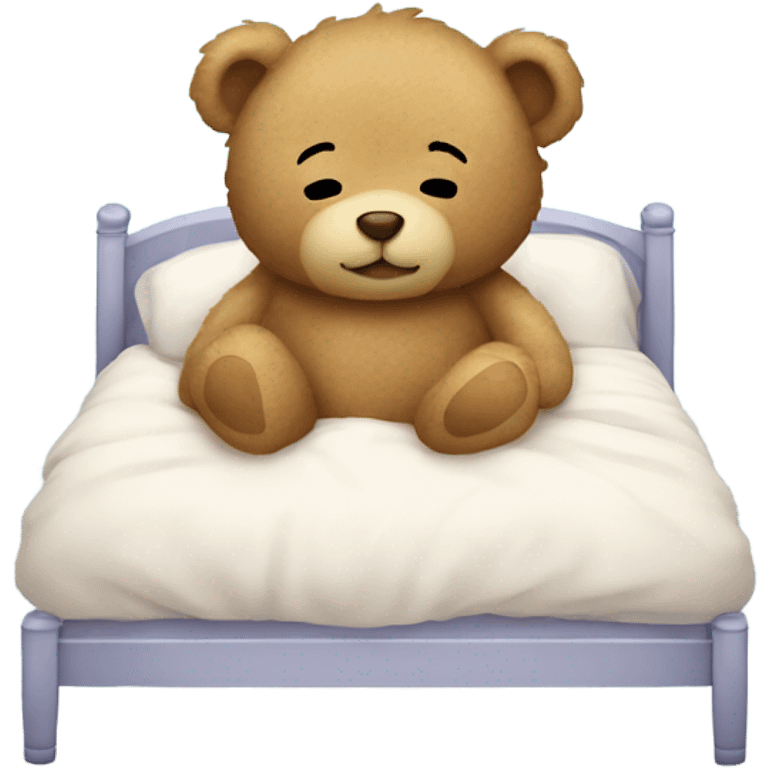 Baby Teddy Bear sleeping in a bed emoji