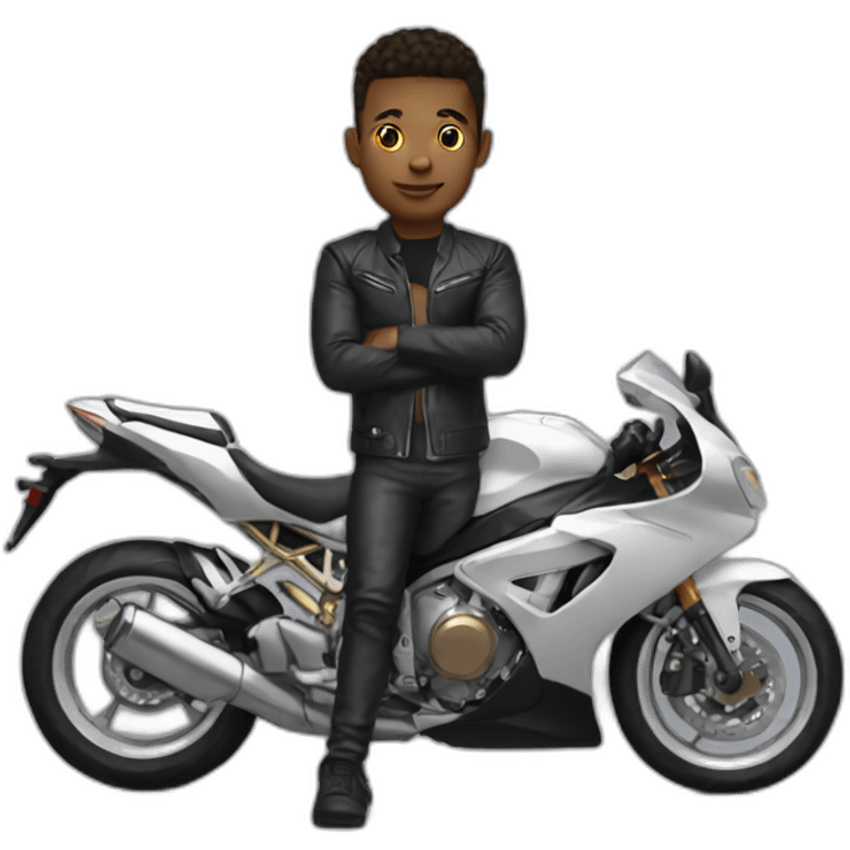 Myself with a cool motorbike emoji