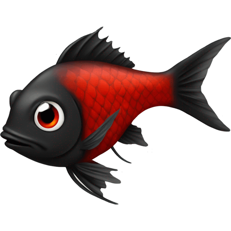 peixe vermelho e preto emoji