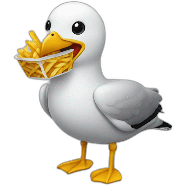 seagull eating fries emoji