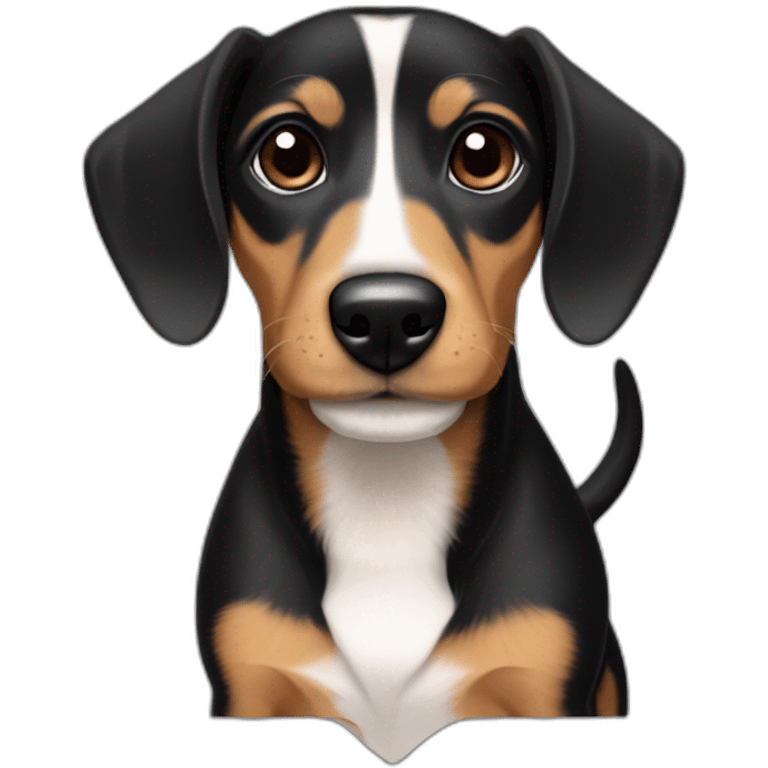 terrier dachshund mix Black Tan puppy emoji